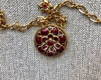 $35 Detail  pendant and flower necklace