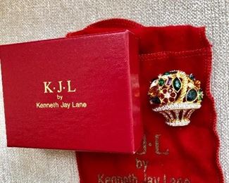 $25 Kenneth Jay Lane bouquet of flowers pin New in Box