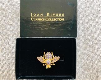 $30 Joan Rivers bee pin purple stones, green eyes