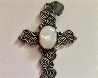 $60 Mexico sterling cross pendant 