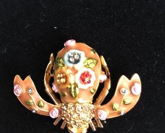 $35 Detail Joan Rivers enamel and stone pin