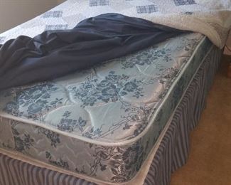 TWIN MATTRESS AND FRAME.  BEDDING NOT FOR SALE.