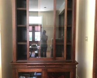 Large den cabinets 2 available Tiger mahogany 34.5" deep x 59" wide x 96" tall