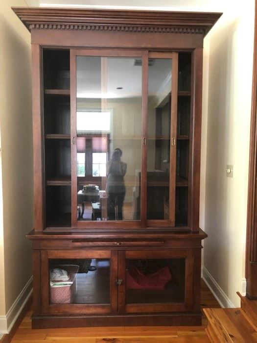 Large den cabinets 2 available Tiger mahogany 34.5" deep x 59" wide x 96" tall 