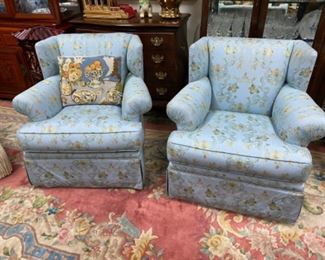 Newly upholstered swivel chairs