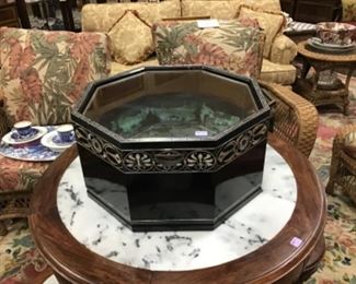 Mid 19th century black lacquer with mother of pearl inlay hibachi 