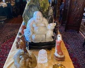 •	Chinese Jadeite Happy Buddha (61 lbs.)