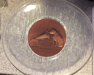 Bronze and Glass RCA Nipper Platter(Japanese) 