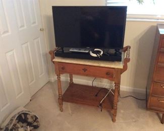 Flat screen and vintage wash stand