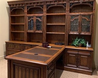 Amazing Office Suite w Plenty of Storage and Display Space, 2-Sided Desk, File Drawers and more...