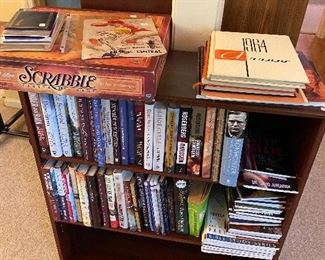 Book shelves. Full of Religious books.