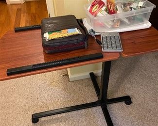 Rolling tray table.