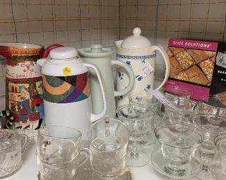 many kitchen items and glass ware - 
