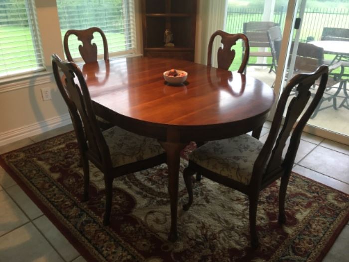 Thomasville dining table and four chairs  $350