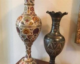 Pair of beautiful tall decorative vases $60