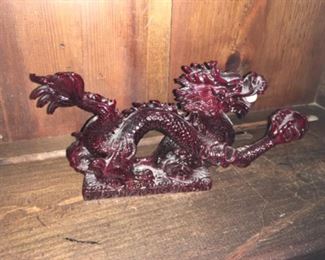 Red dragon decorative figurine $20