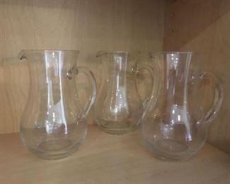 $20 Three glass cream pitchers