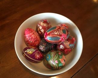 Bowl of painted eggs $10