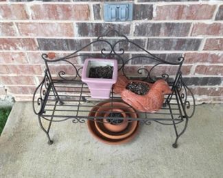 $15 Small metal bench plant stand  (planters not included)