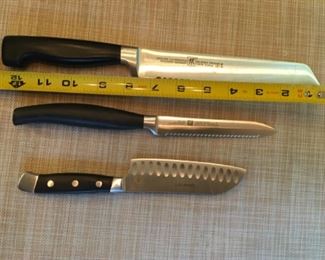 $60 - 2 Henckels & 1 Cuisinart large kitchen knives knife 