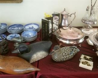 Duck decoys and silverplate