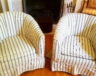 Pair of bucket arm chairs