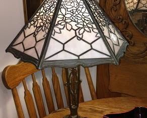 Dining Room:  Fabulous Bradley & Hubbard Table lamp