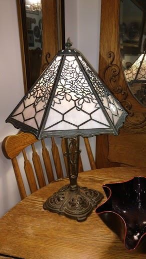 Dining Room:  Fabulous Bradley & Hubbard Table lamp