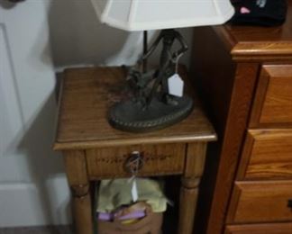small table, lamp