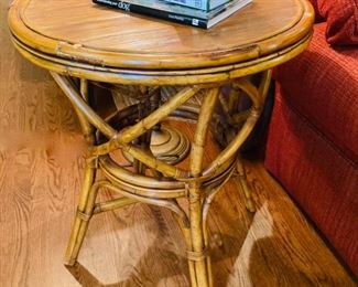 Round Bamboo Accent Table