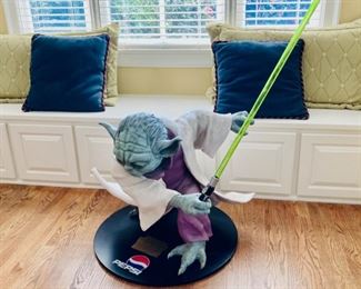 Large standing Yoda on Pepsi Base, a great collectible!
