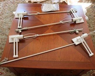 Four white and Two brass Hansen lamps