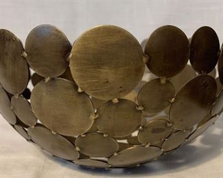 Welded Brass Disc Bowl from Shiraleah, Chicago