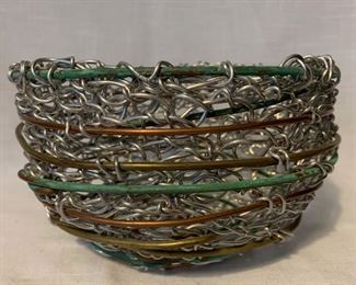 Unusual wire bowl signed Steinberg