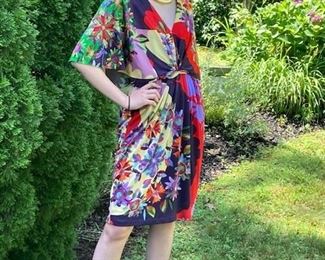 Floral, butterfly wing dress with intricate detail back