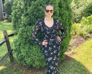 Marisa Minicucci, three piece black printed Georgia ensemble