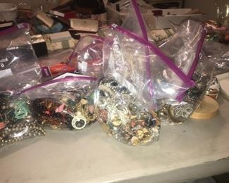 Lots of Bags of Costume Jewelry