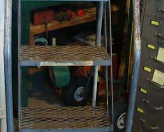 Rolling commercial grade ladder.
