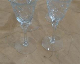Set of four crystal glasses