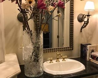 Beautiful American Pressed Glass Vase approx 18" High