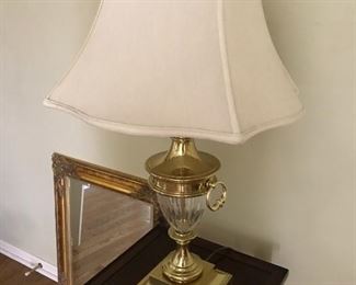 Beautiful glass and Brass Lamps throughout house