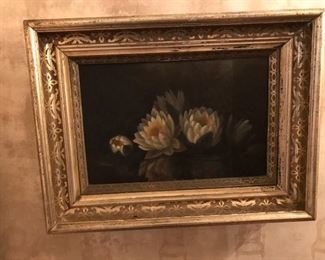 Beautiful lotus fkower oil painting