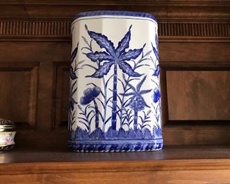 Beautiful Blue ad White Rectangular vase.