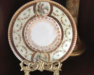 Beautiful handpainted and gold beaded plate