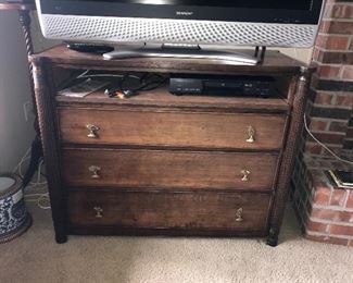 Nice Media stand made from an antique chest ( we have the drawer that was removed to house equipment