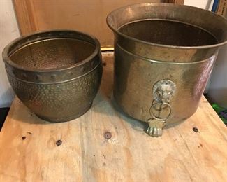 2 Brass Planters