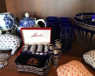 More cobalt and hand painted blue and white