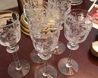 Beautiful etched stemware.