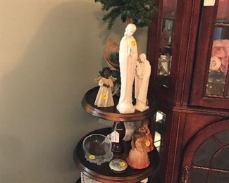 Beautiful 3 tier table with lovely little figurines