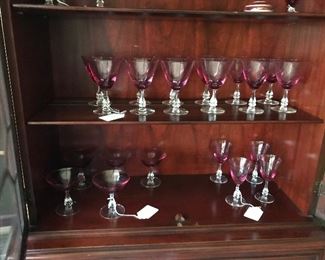 Nice cranberry stemware.